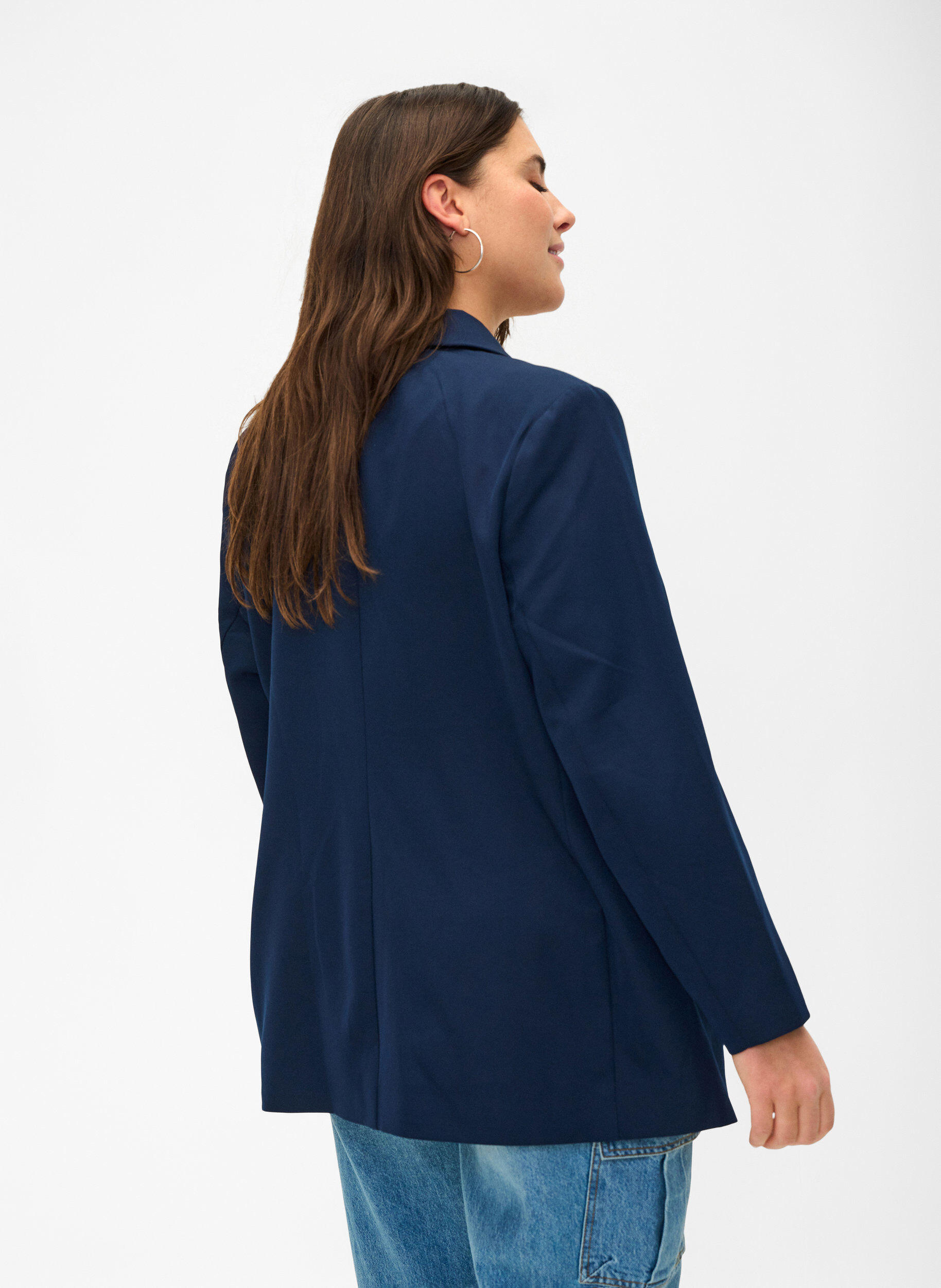 Zizzi Blazer classique avec fermeture &agrave; boutons, Navy Blazer, Model image number 1