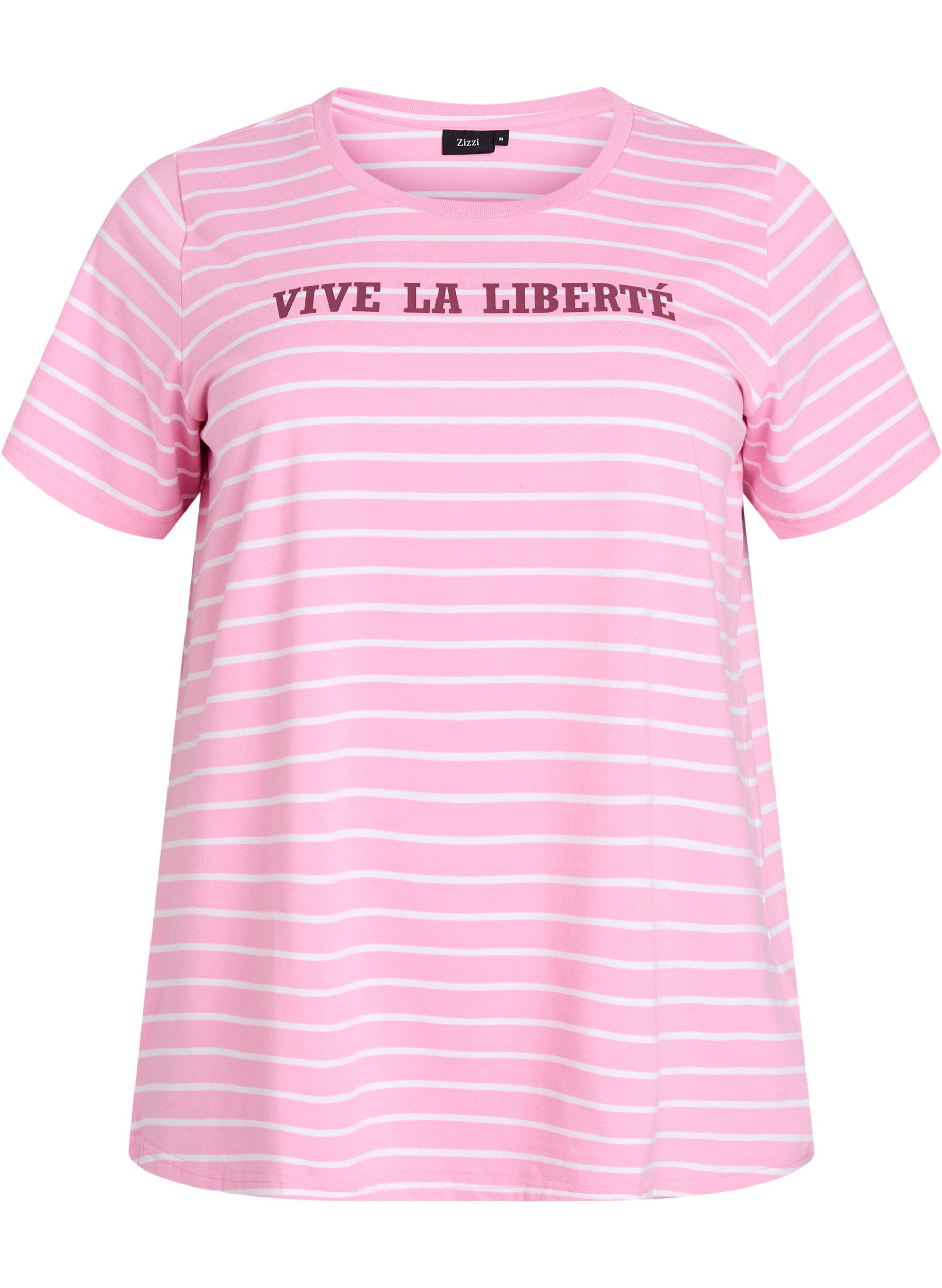 T-shirt ray&eacute; avec imprim&eacute; de texte