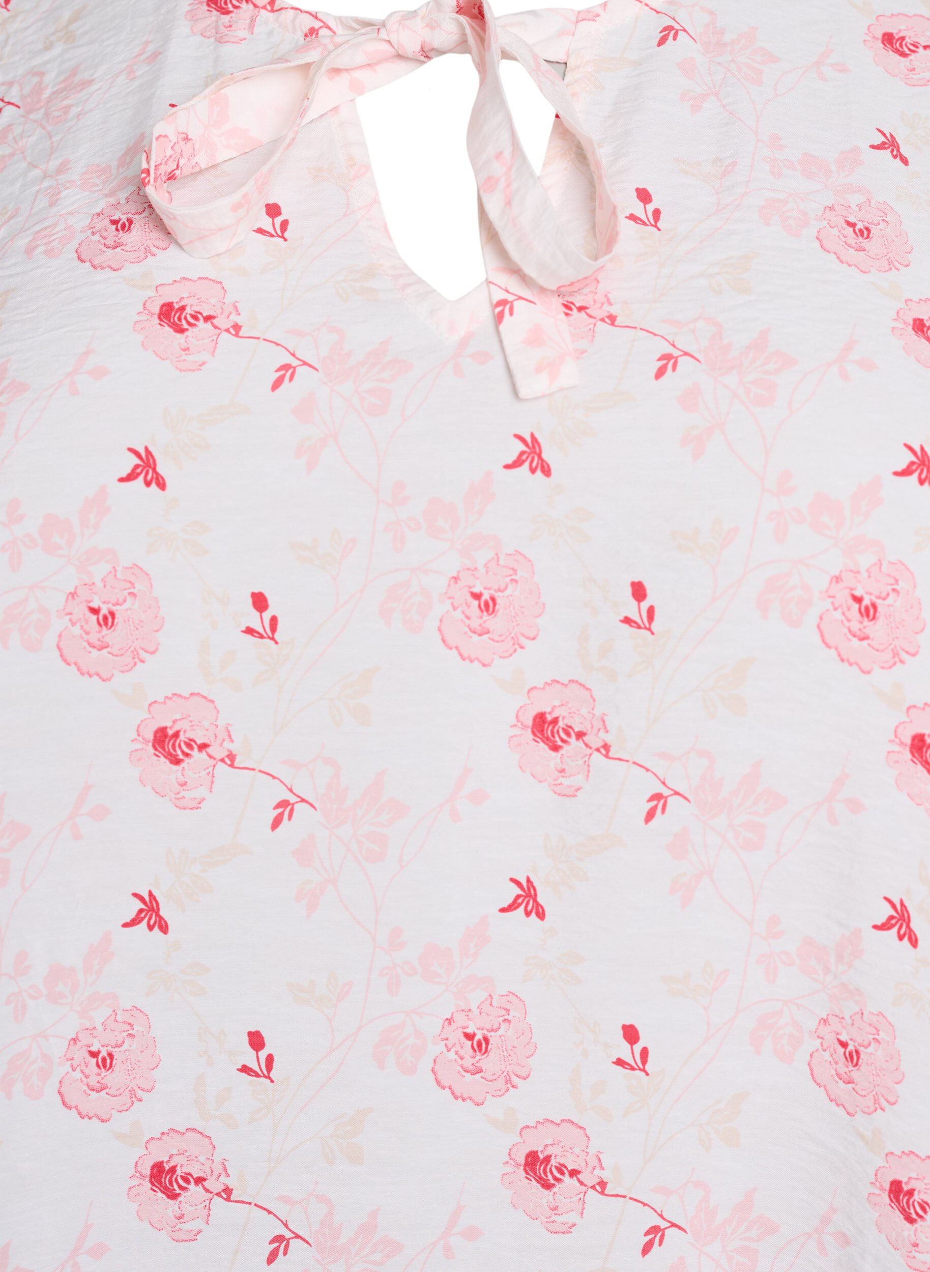 Zizzi Robe courte &agrave; coupe &eacute;vas&eacute;e avec imprim&eacute; floral, Rose, Packshot image number 2
