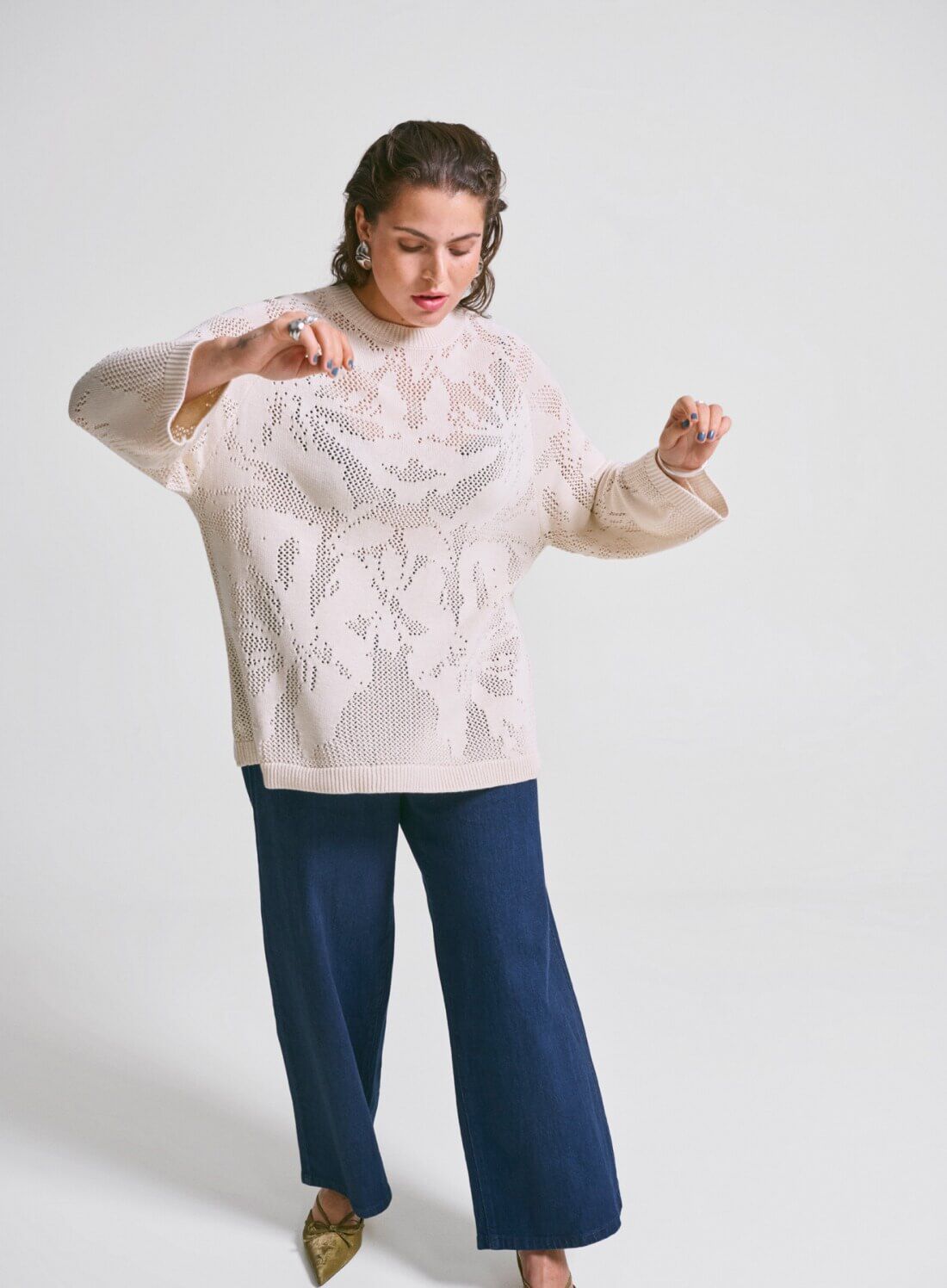 Zizzi Tricot avec grands d&eacute;tails, , Model