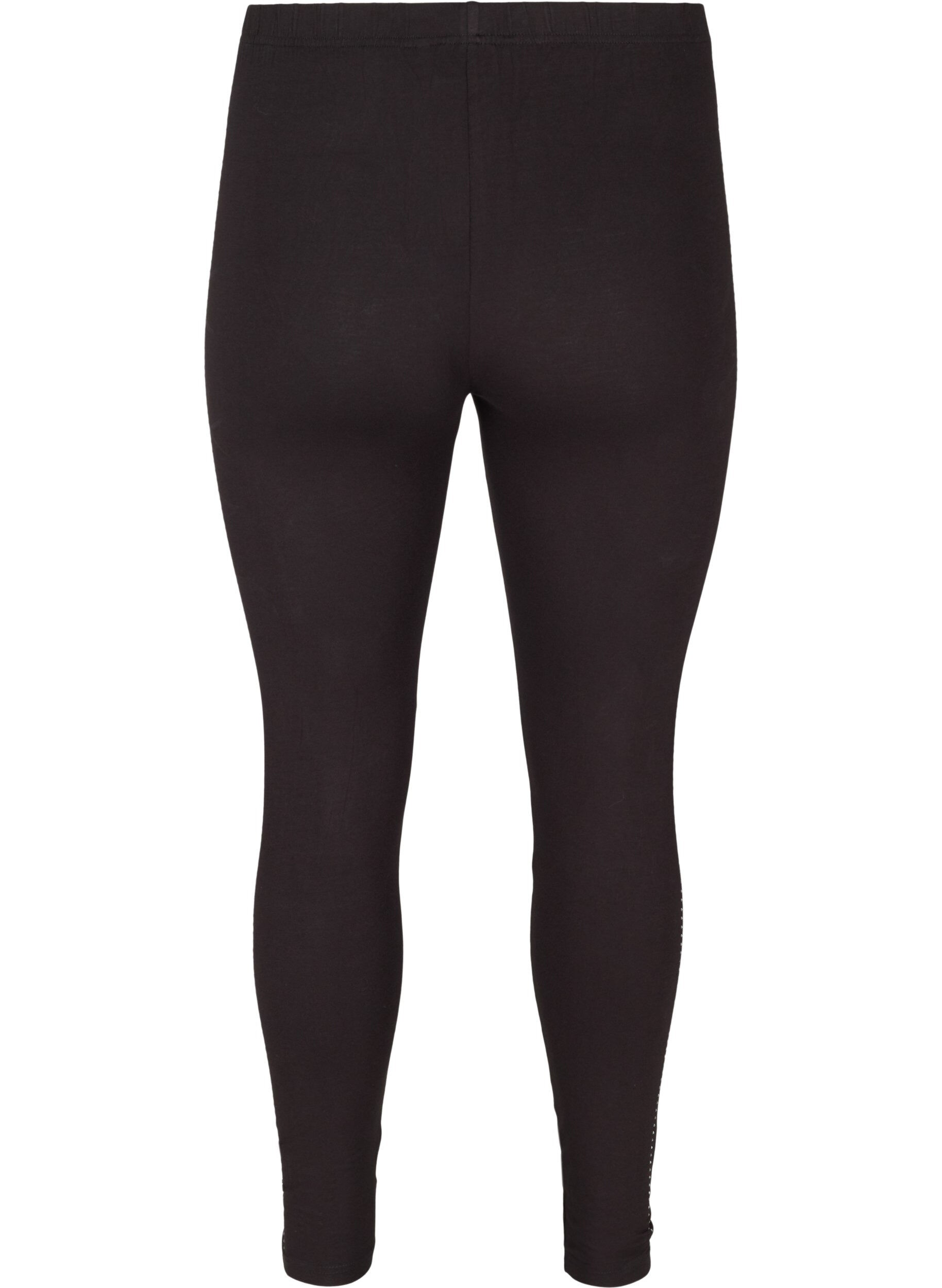 Zizzi Leggings en viscose avec strass sur le c&ocirc;t&eacute;, Black, Packshot image number 1