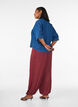 Pantalon ballon textur&eacute; avec ceinture &eacute;lastique, Bordeaux, Model image number 1