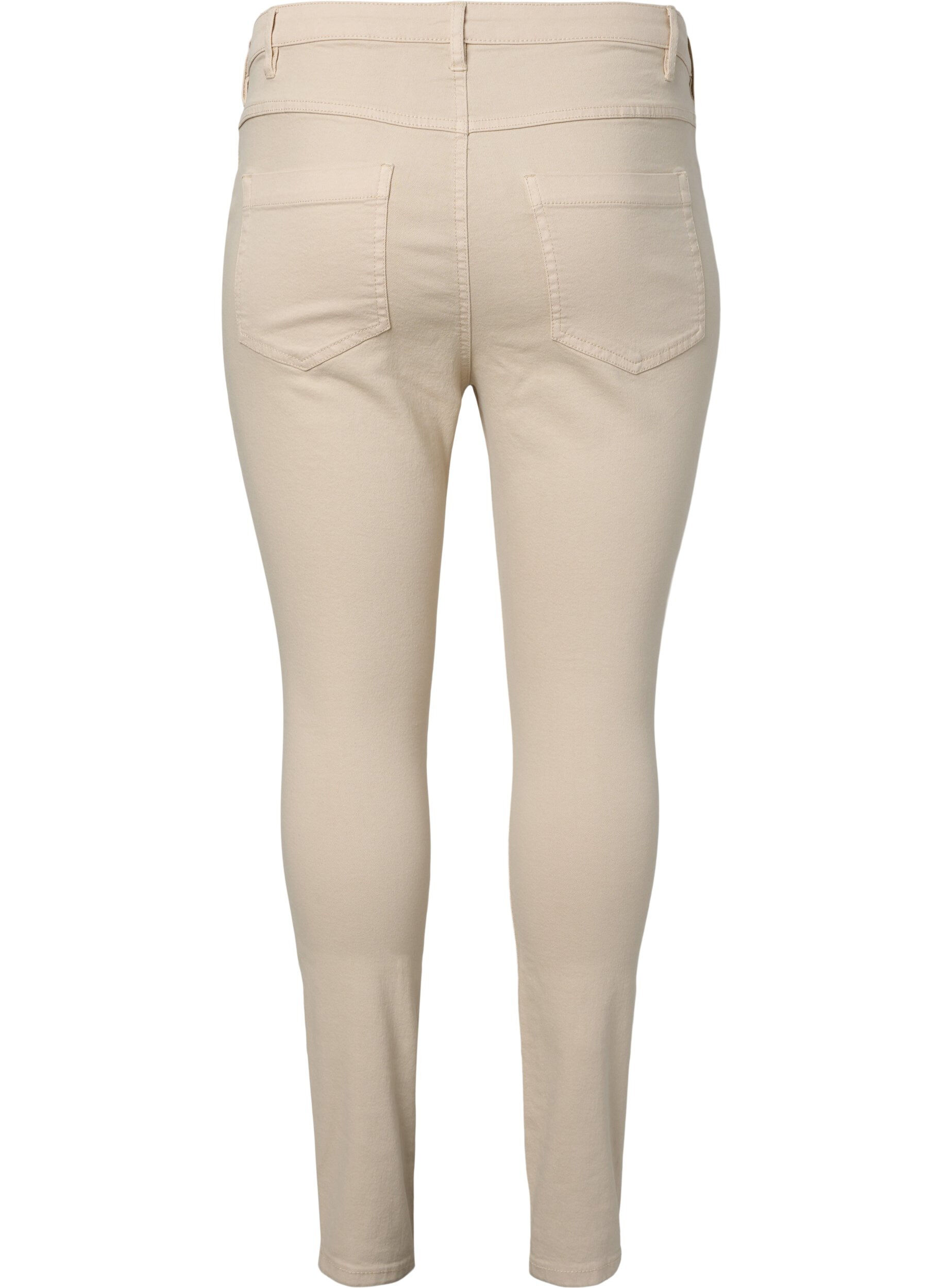 Zizzi Jeans Amy super slim avec taille haute, Oatmeal, Packshot image number 1
