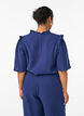 Blouse en mousseline de coton avec broderie anglaise et manches 1/2, Bleu, Model image number 2
