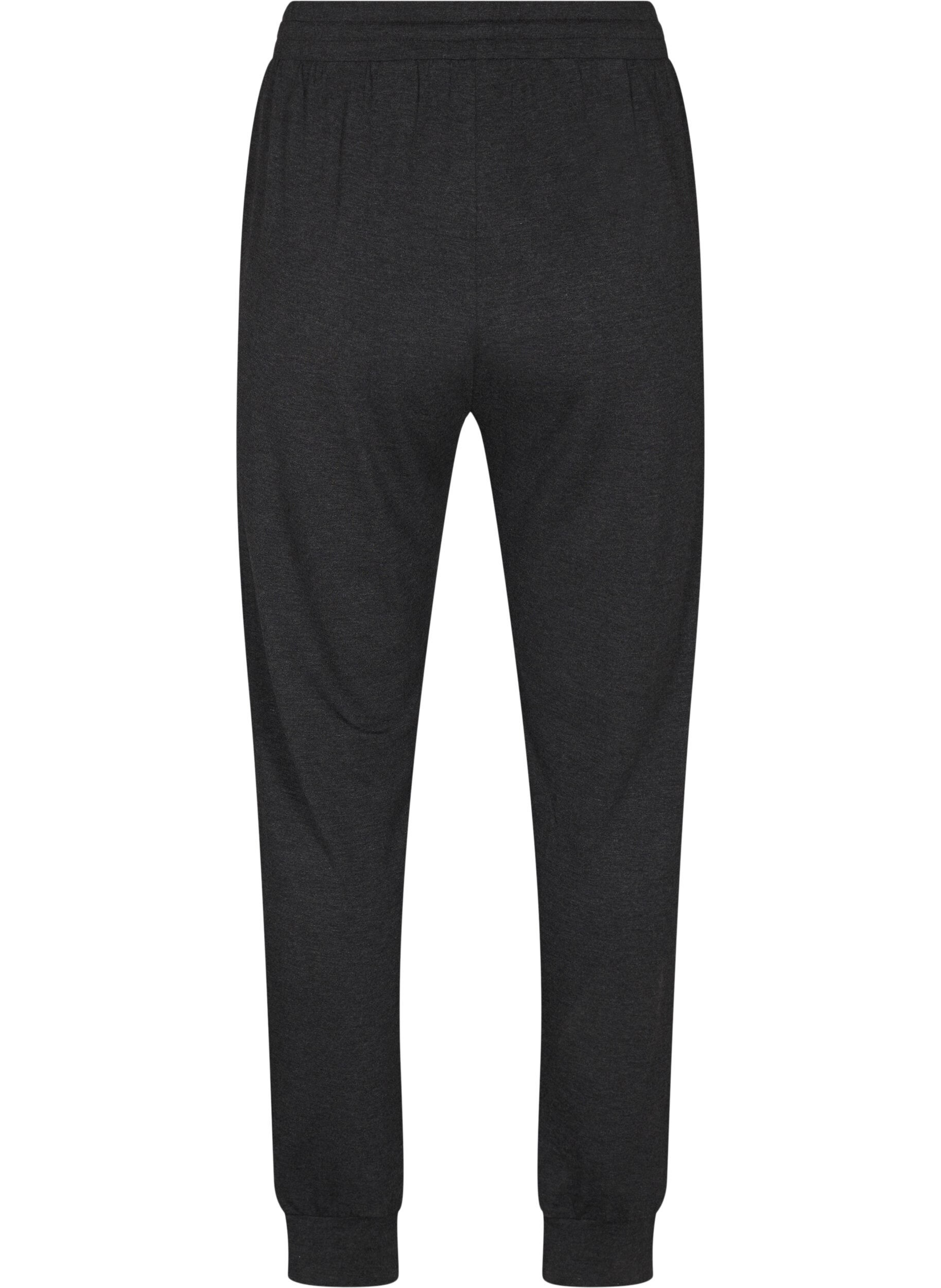 Zizzi Pantalon en jersey taille haute, Dark Grey Melange, Packshot image number 1