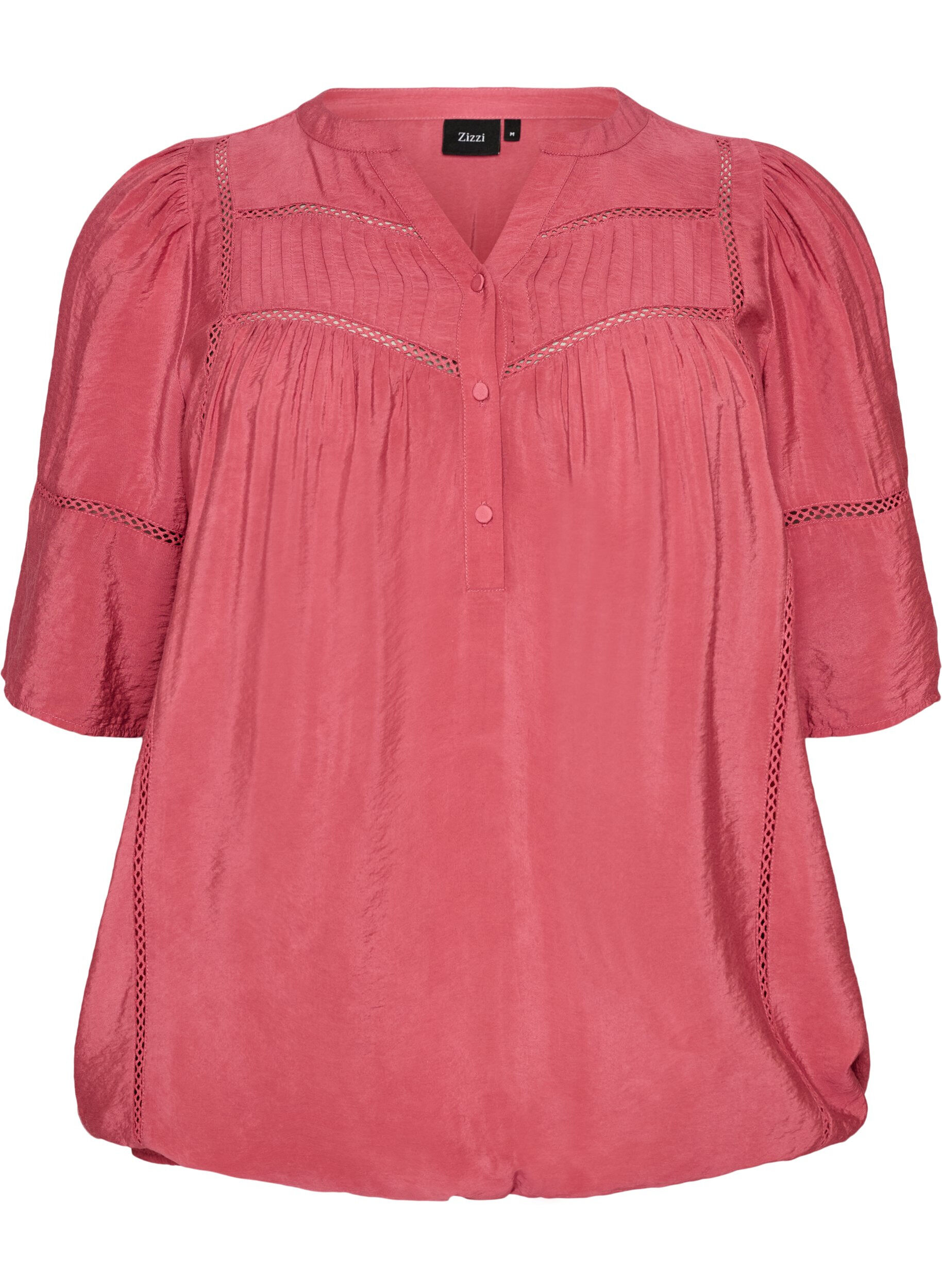 Blouse en viscose avec nervures et effet ballon