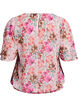 Blouse fleurie &agrave; manches courtes et smocks, Rose, Packshot image number 1