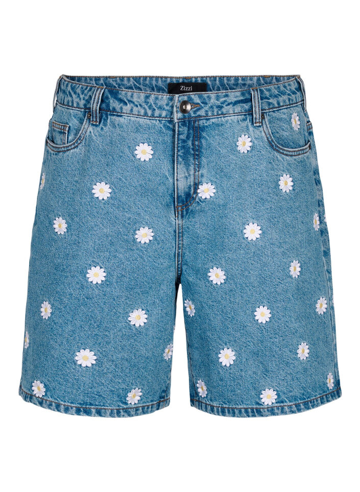 Short Mille à taille haute avec fleurs brodées, L.B. Flower, Packshot image number 0