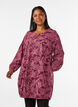 Robe courte en coton avec un ourlet &eacute;lastique et des manches longues, Bordeaux fonc&eacute;, Model image number 0