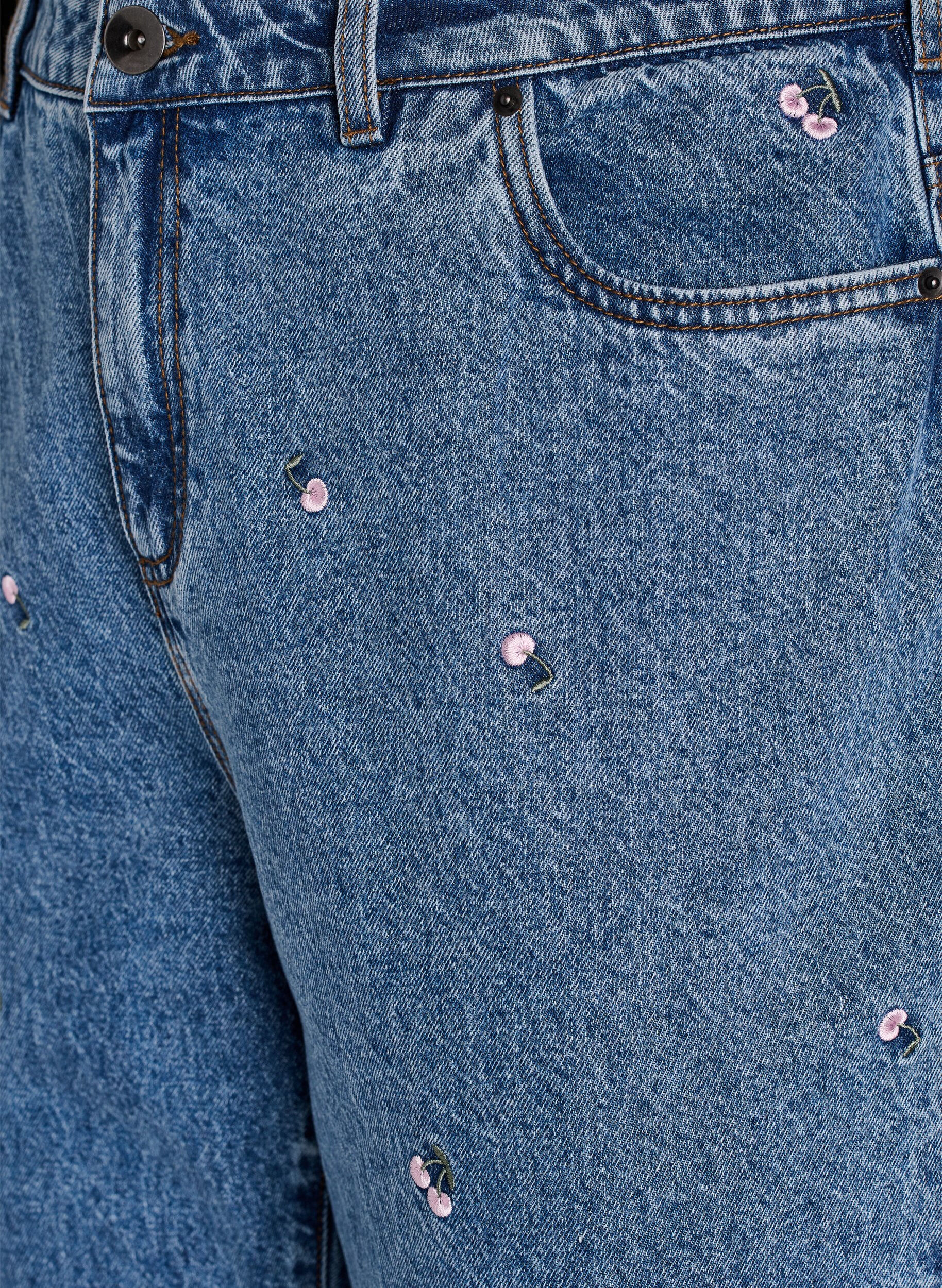 Zizzi Jeans Mille coupe Mom avec broderies, Bleu, Packshot image number 2