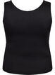 Top Basic ajust&eacute; en tissu lisse, Noir, Packshot image number 1
