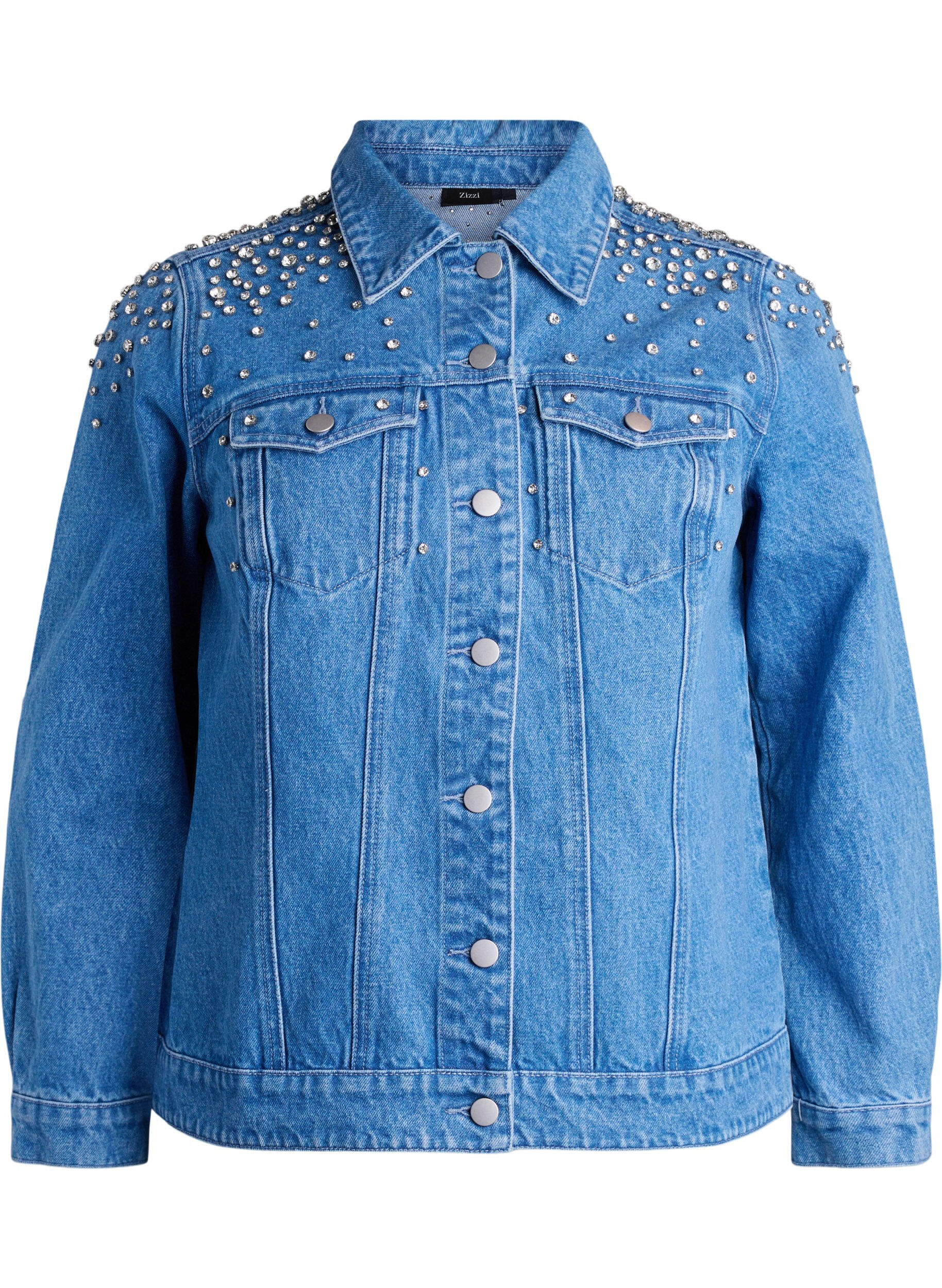 Veste en jean avec strass