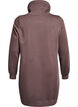 Robe sweat-shirt courte &agrave; col montant et poches, Marron, Packshot image number 1