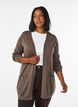 Long cardigan tricot&eacute; dans un m&eacute;lange de viscose, Marron, Model image number 0