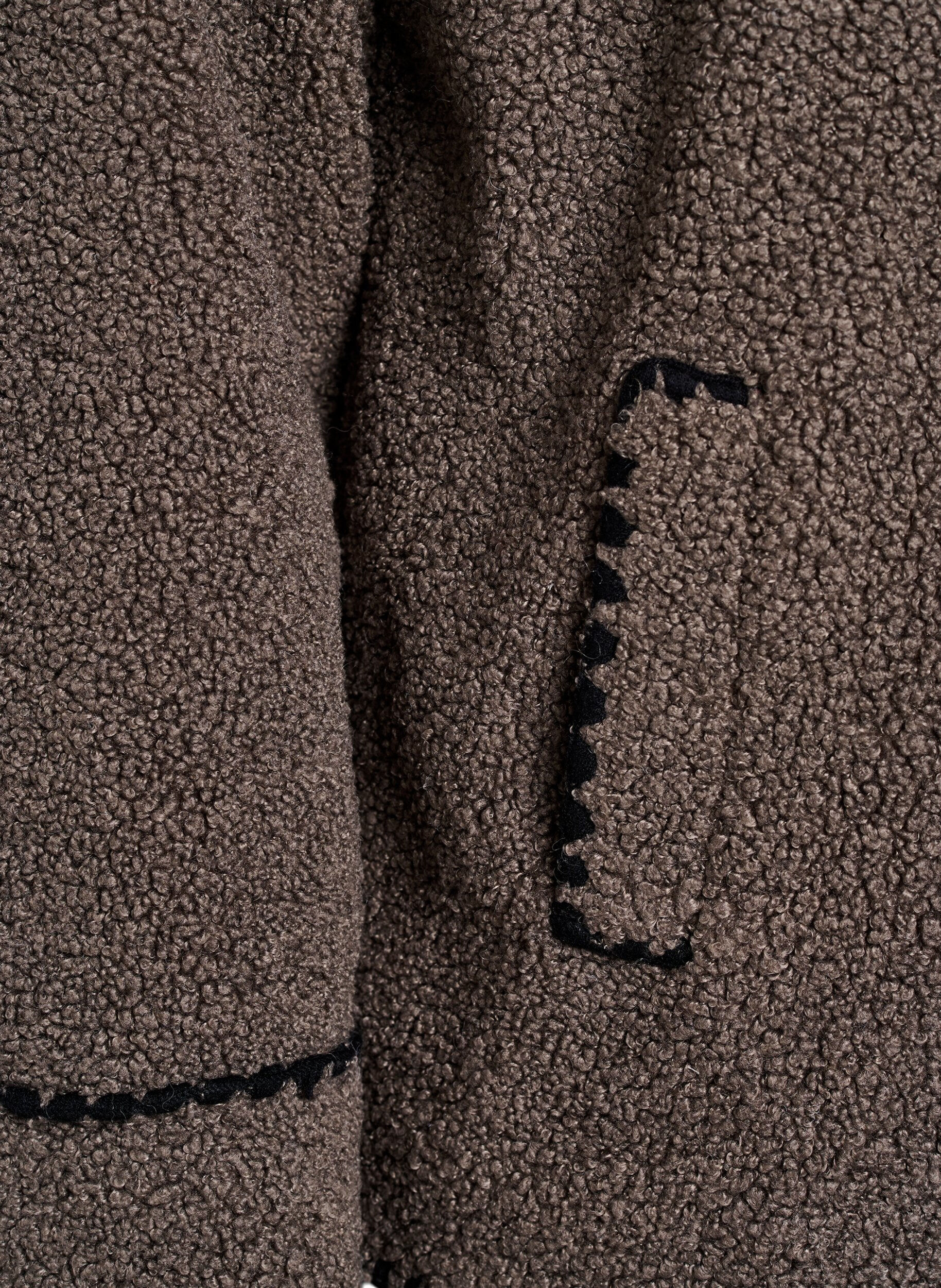 Zizzi Veste teddy avec d&eacute;tails contrastants, Marron, Packshot image number 3