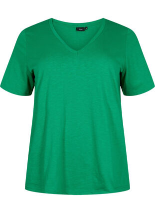 T-shirt basique à manches courtes et col en V, Jolly Green, Packshot image number 0