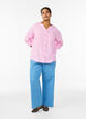 Chemisier en coton avec col en V, Rose, Model image number 1