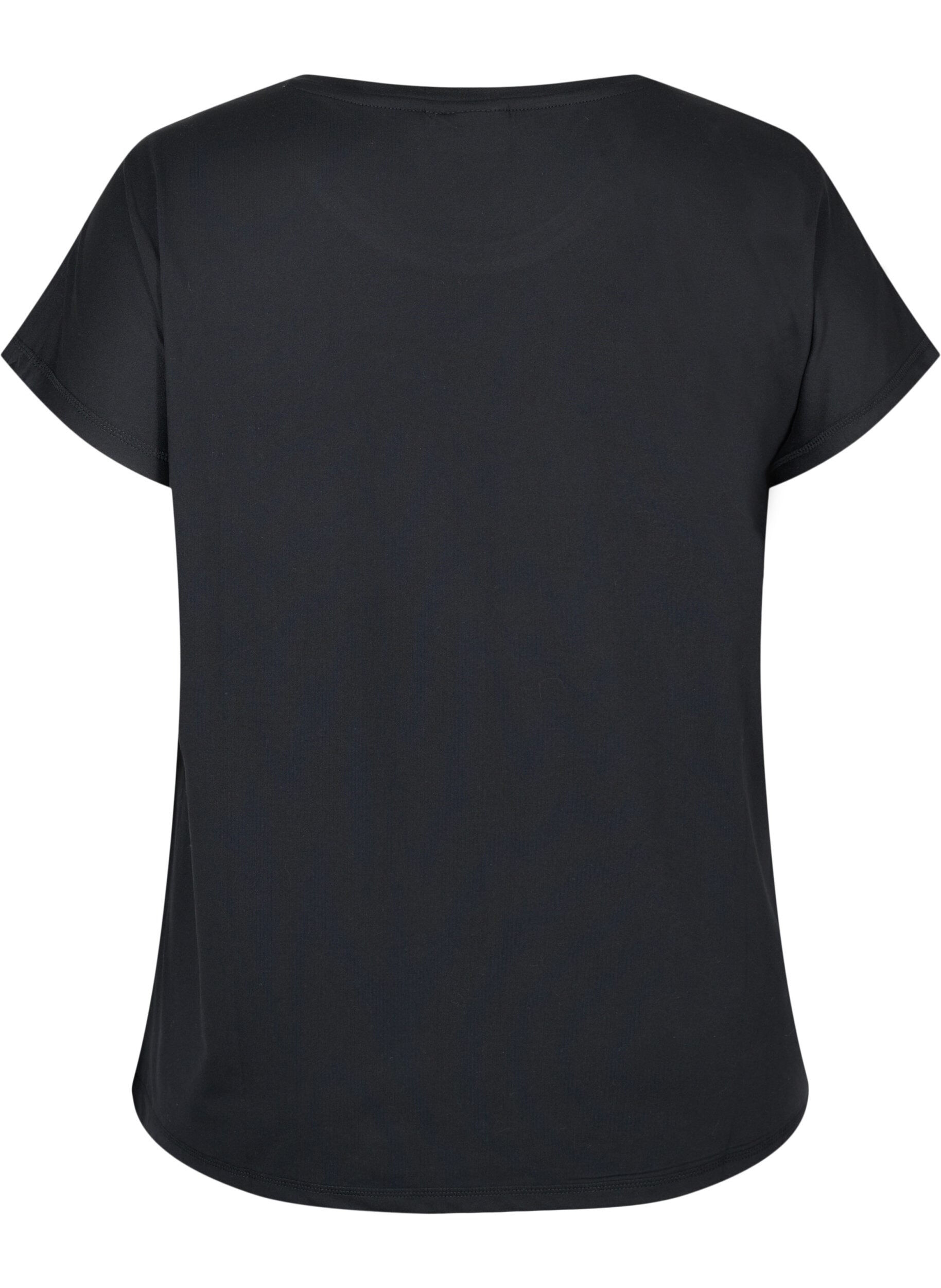 Zizzi T-shirt de sport uni, Noir, Packshot image number 1