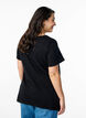 T-shirt &agrave; col rond et coupe &eacute;vas&eacute;e, Noir, Model image number 2