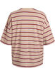 T-shirt oversize &agrave; rayures et manches 1/2, Beige, Packshot image number 1