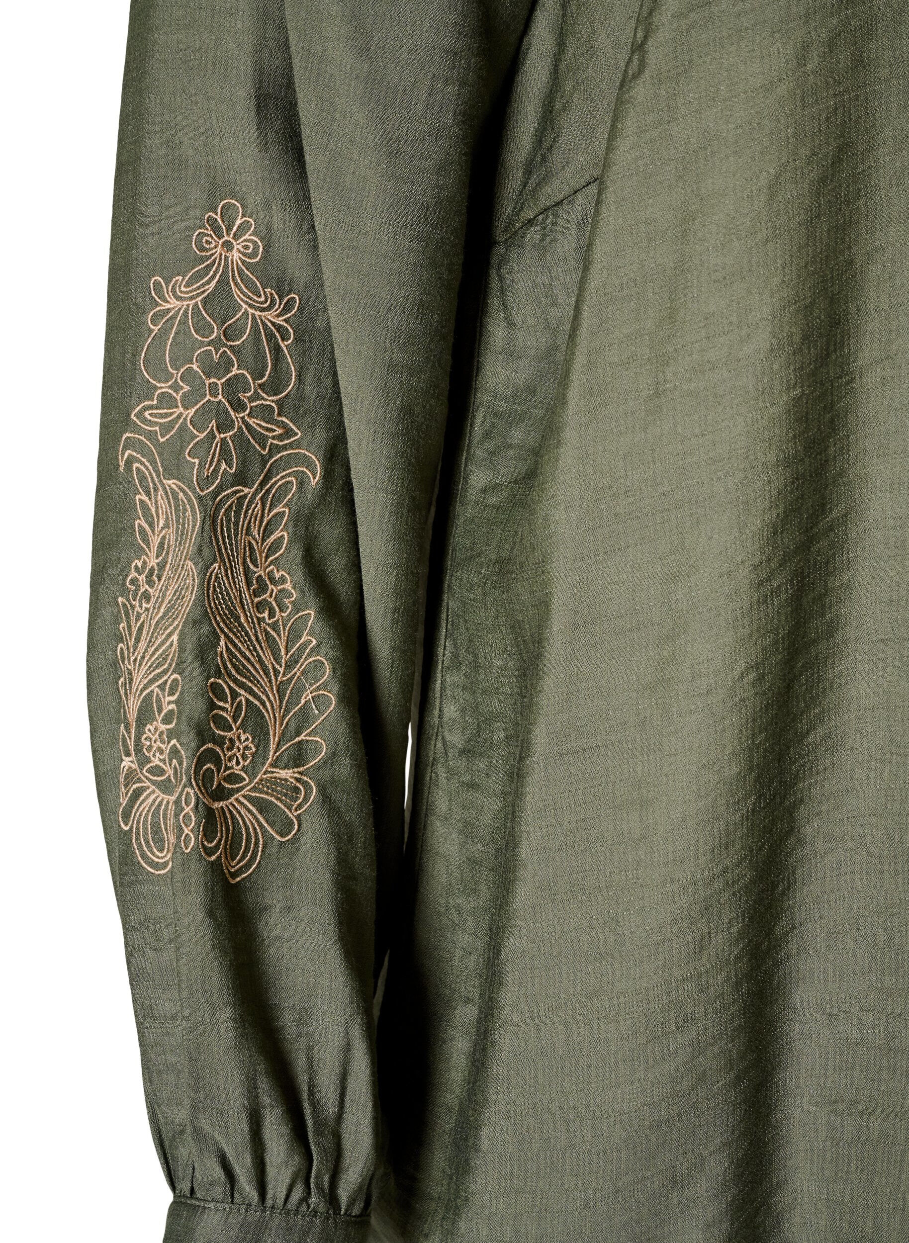 ZizziChemise en viscose avec manches brod&eacute;es, Vert, Packshot image number 3