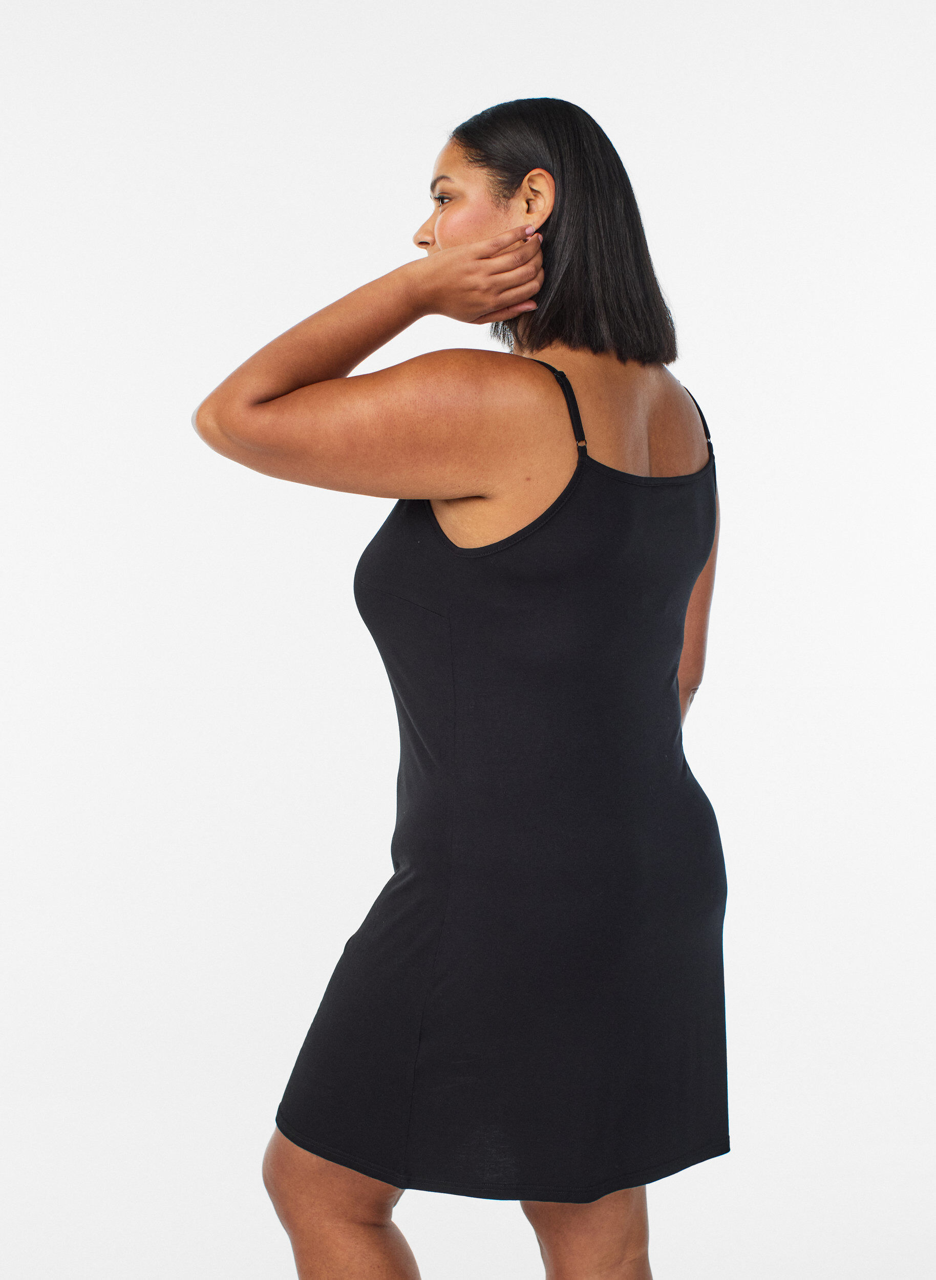 ZizziDessous de robe en viscose uni, Noir, Model image number 2