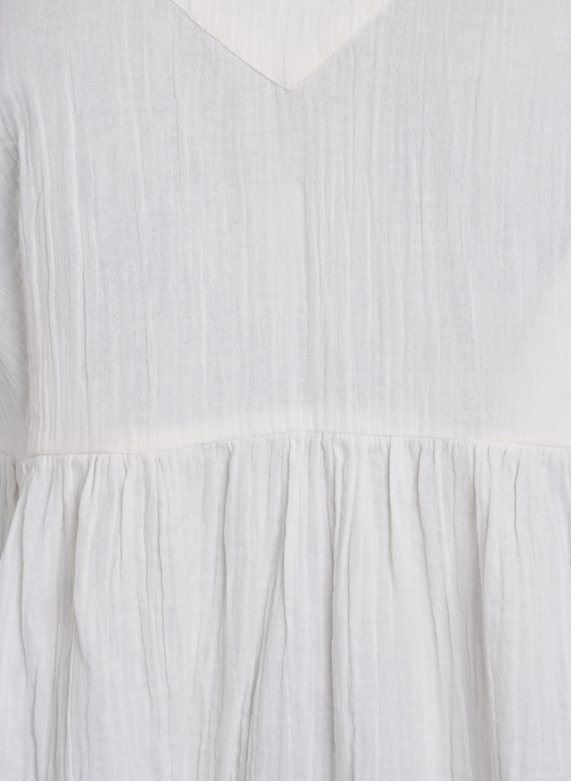 Zizzi Robe de plage en coton avec des bretelles fines, Vanille, Packshot image number 2