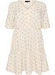 Robe imprim&eacute;e en coton avec une taille &eacute;lastique, Beige, Packshot image number 0