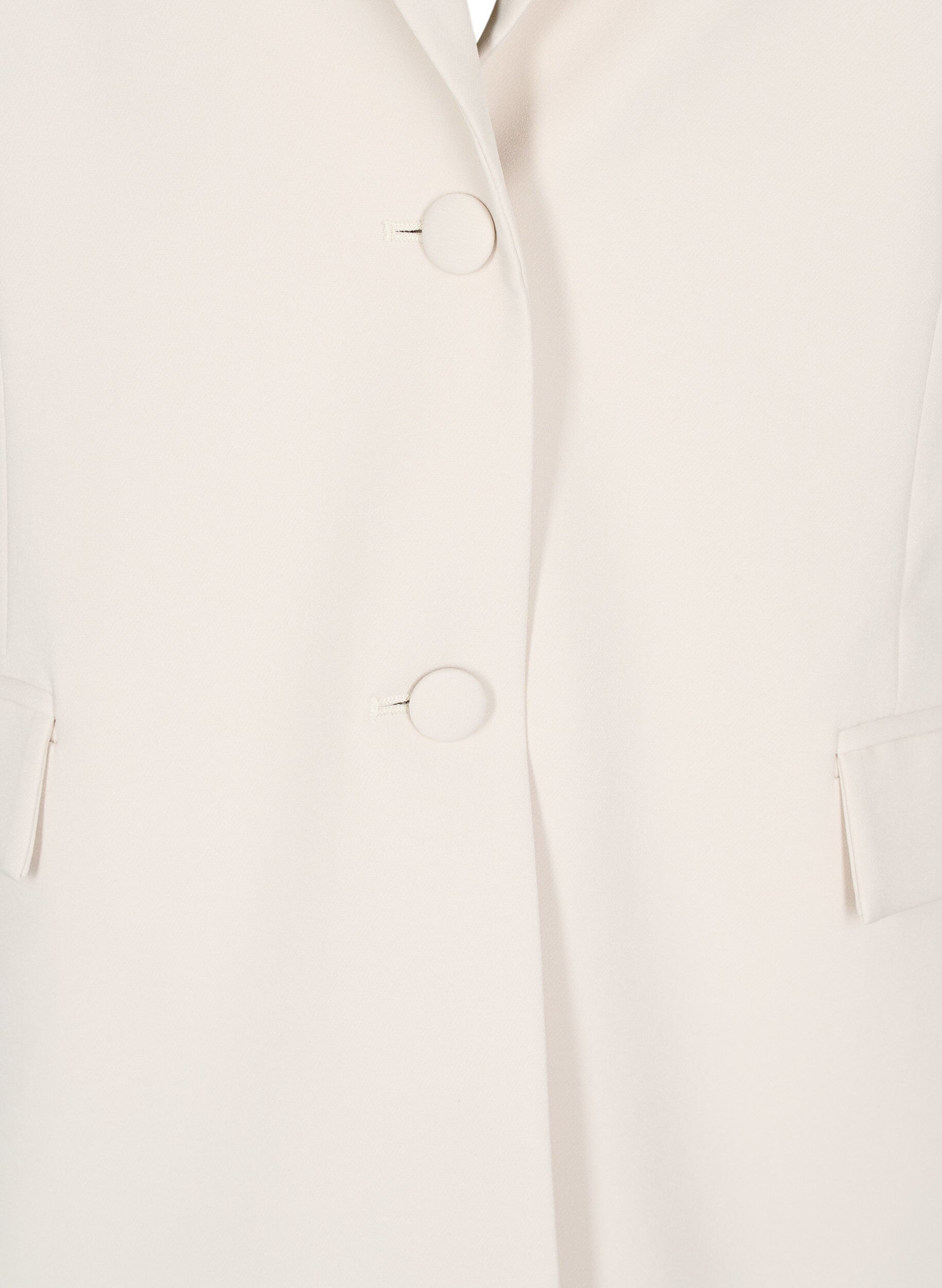 Zizzi Blazer classique avec fermeture boutonn&eacute;e, Beige, Packshot image number 2