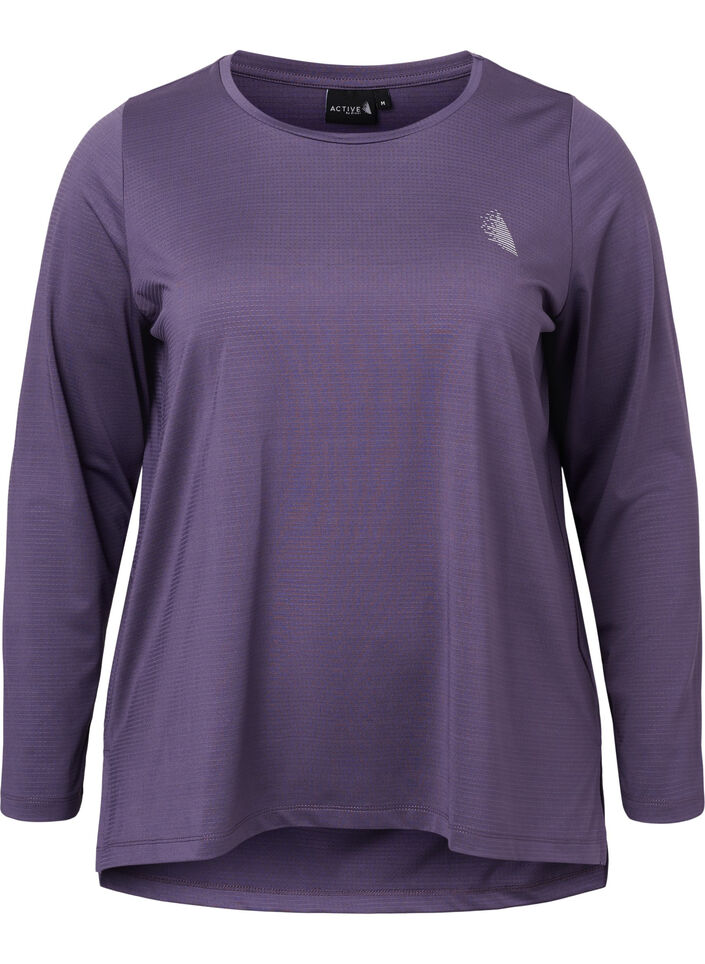 Blouse d'entraînement à manches longues avec structure, Purple Plumeria, Packshot image number 0