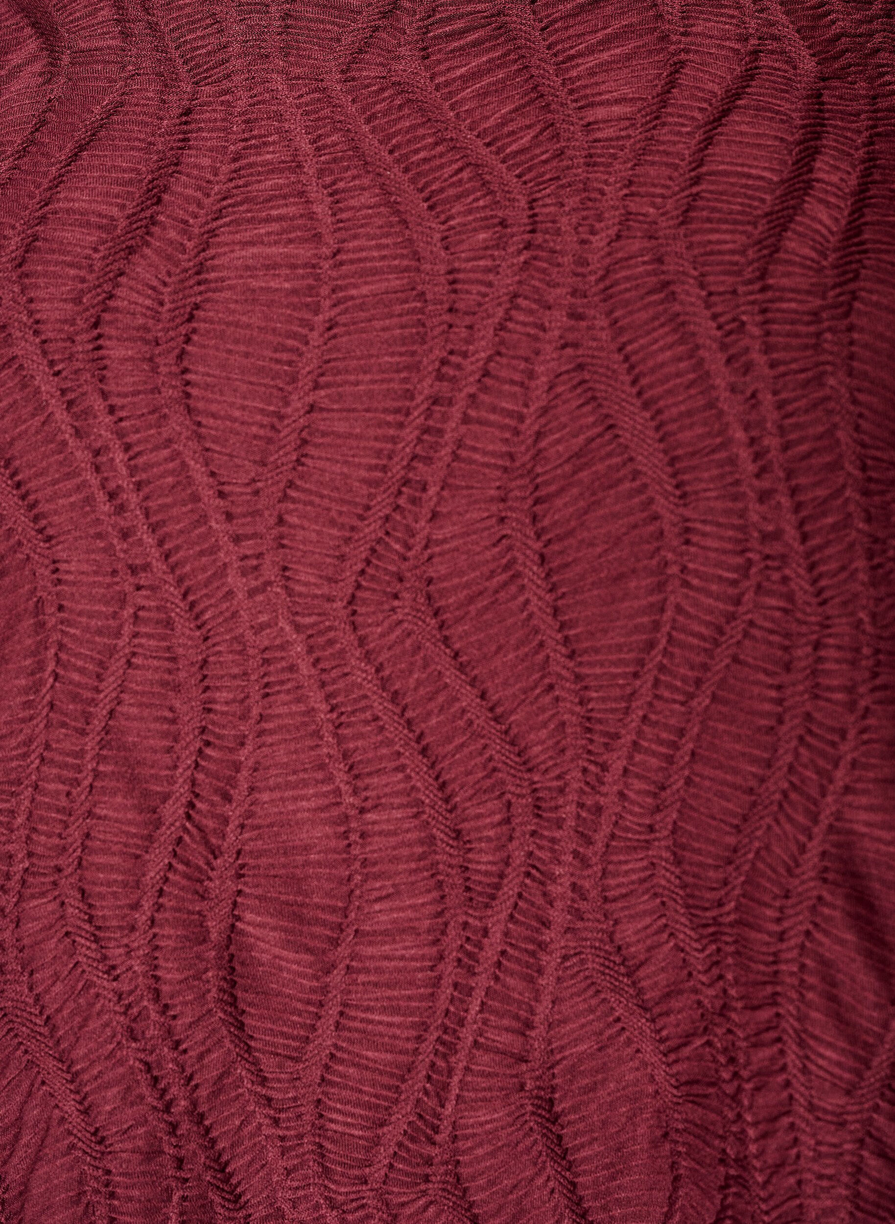 ZizziChemisier avec texture et manches 3/4, Bordeaux, Packshot image number 2