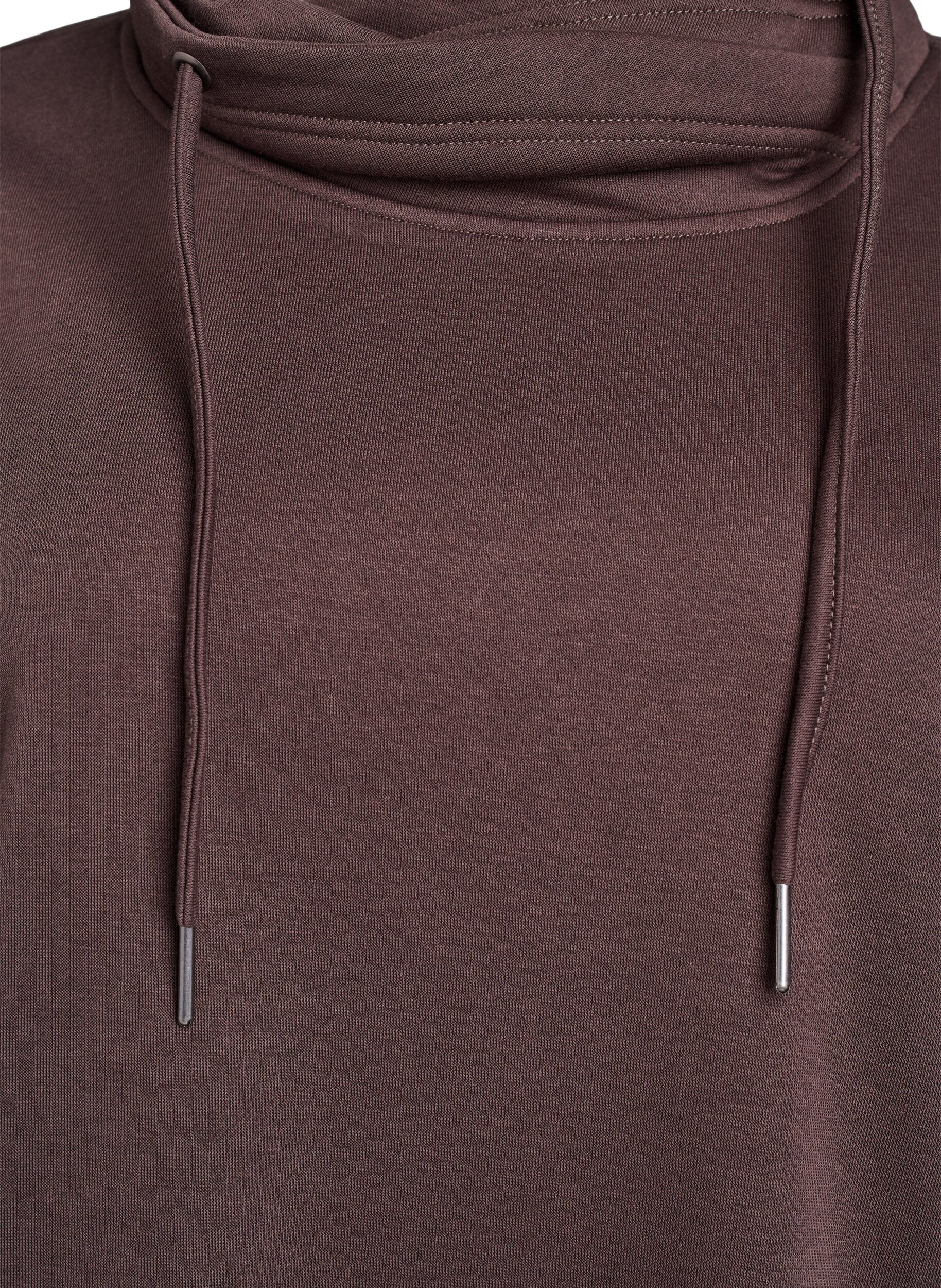 Zizzi Sweat &agrave; col montant et poches, Marron, Packshot image number 2