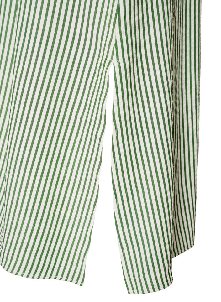 Robe-chemise longue jusqu&rsquo;aux chevilles avec ceinture &agrave; nouer et rayures, Vert clair, Packshot image number 3