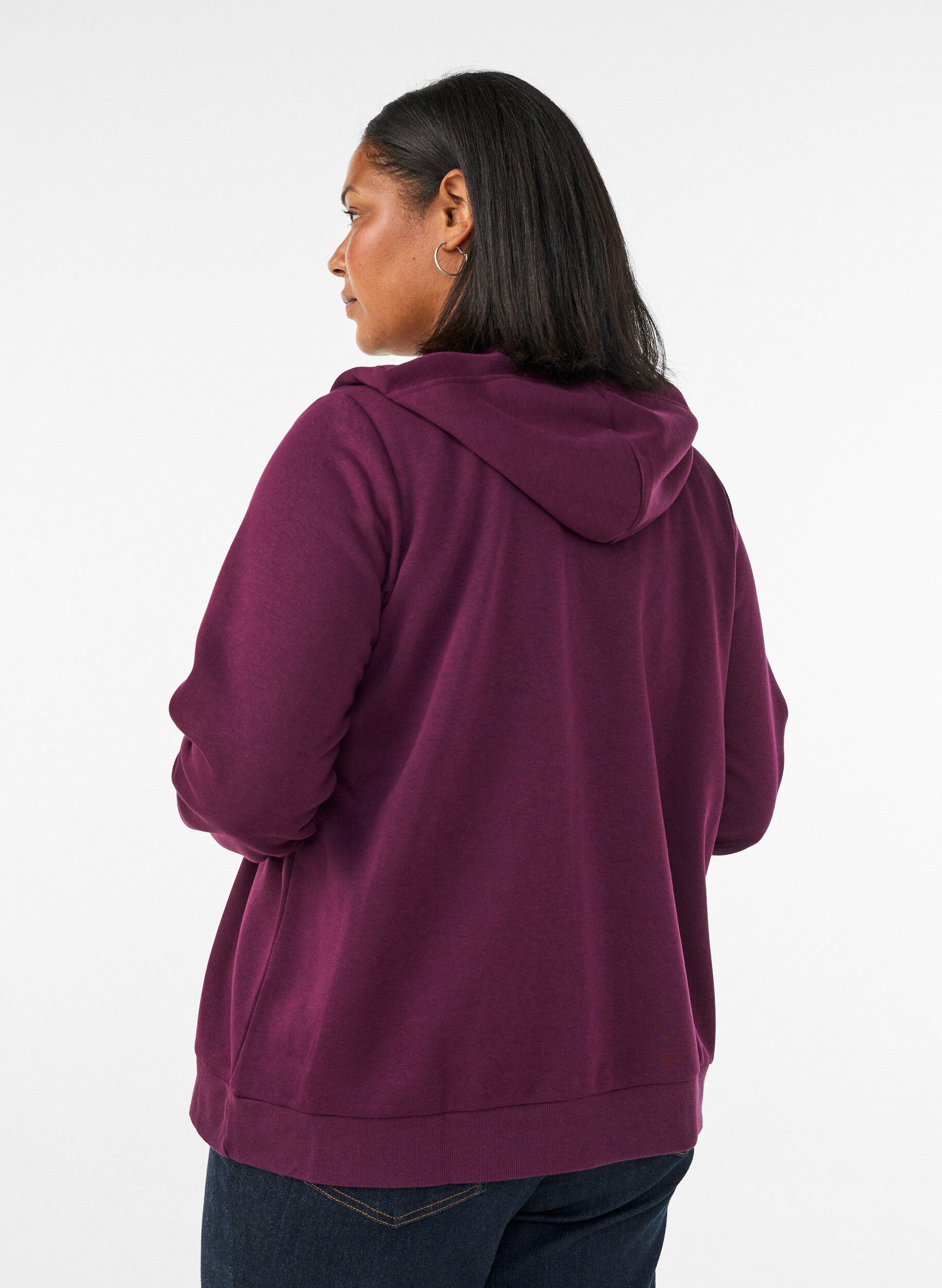 ZizziSweat &agrave; capuche zipp&eacute; avec poches, Violet, Model image number 2