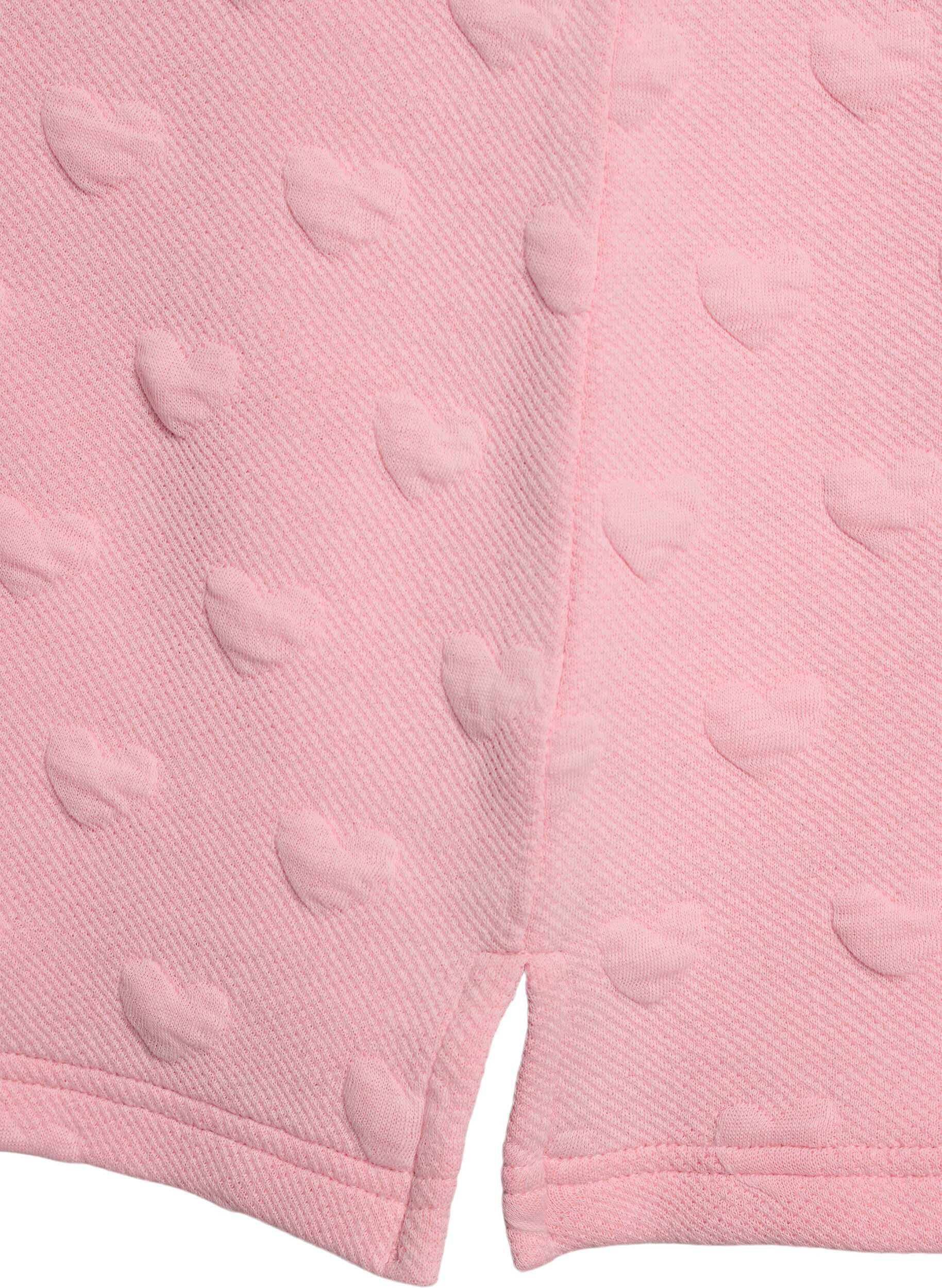 Zizzi T-shirt en jersey de coton gaufr&eacute;, Rose, Packshot image number 3