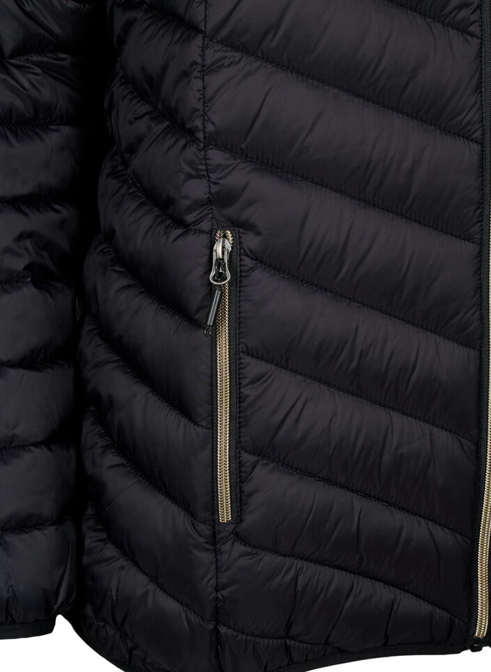 Doudoune l&eacute;g&egrave;re matelass&eacute;e &agrave; capuche, Noir, Packshot image number 2