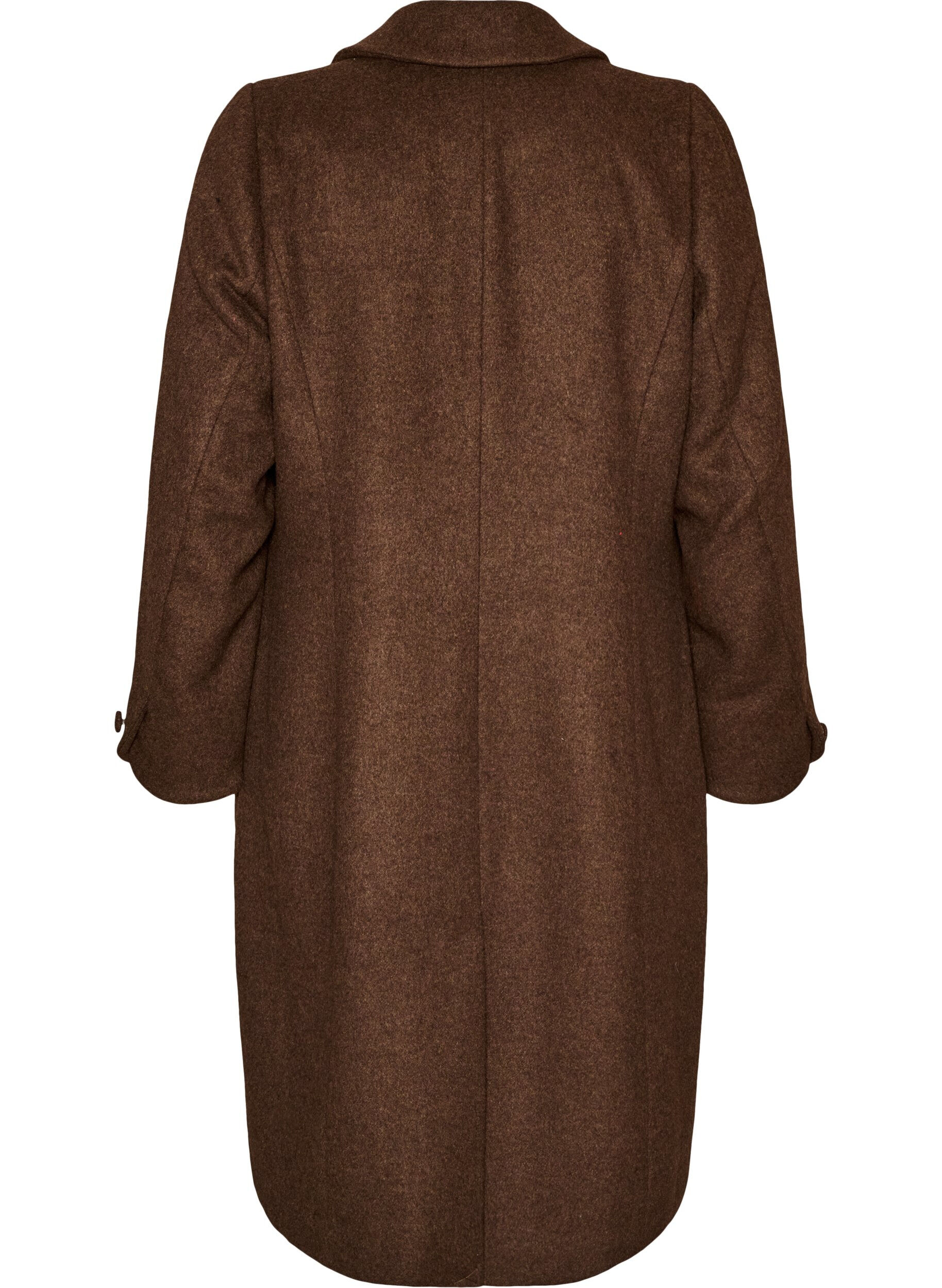 ZizziManteau en m&eacute;lange de laine avec revers et boutons, Marron, Packshot image number 1