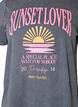T-shirt en coton avec imprim&eacute; sur le devant et effet d&eacute;lav&eacute;, Gris, Packshot image number 2