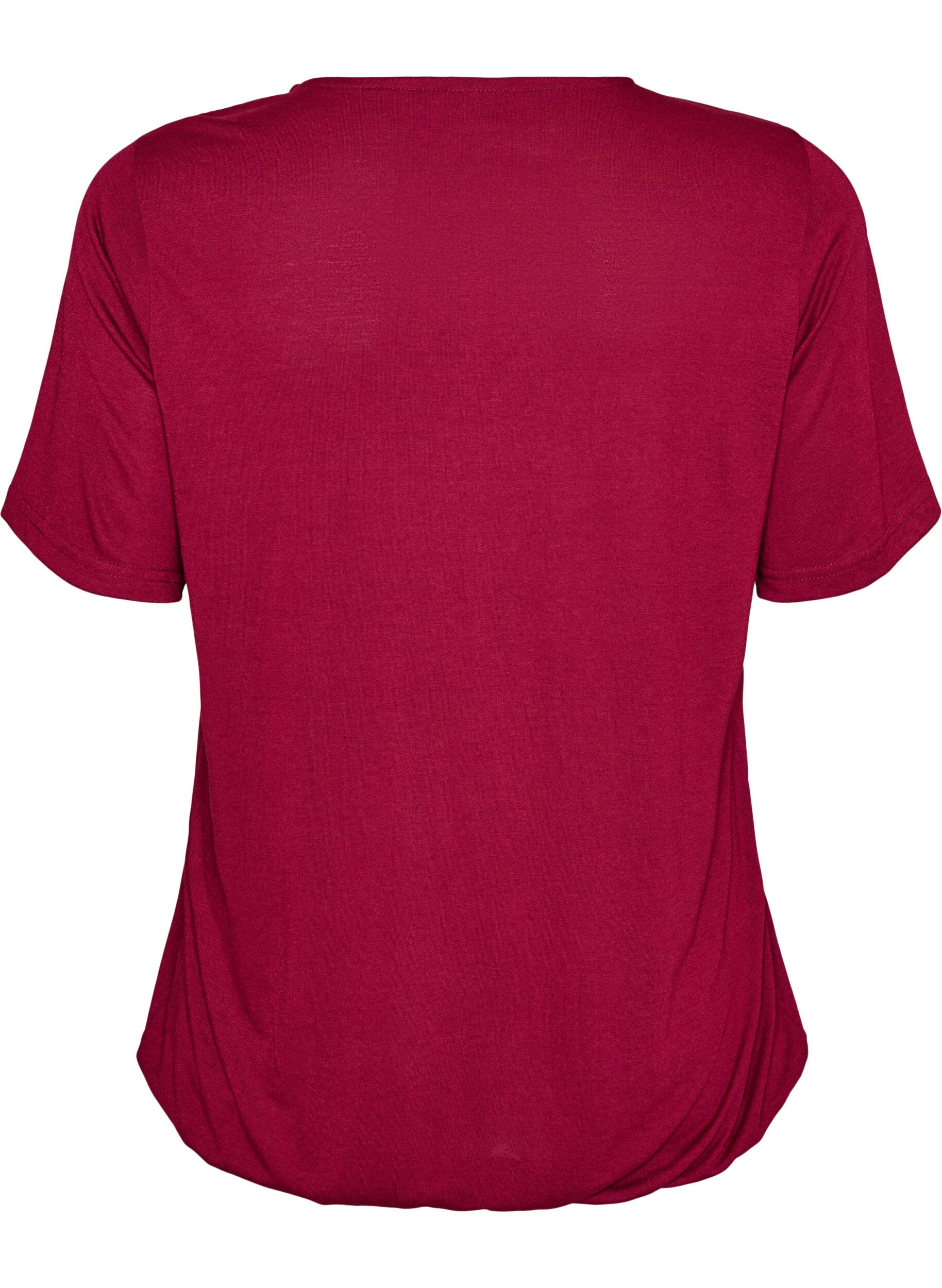 ZizziBlouse avec empi&egrave;cement en dentelle et manches ballon, Rouge, Packshot image number 1