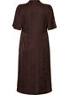 Robe midi en jacquard &agrave; motif cachemire et manches papillon, Marron, Packshot image number 1