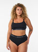 Haut soutien-gorge en coton avec bretelles r&eacute;glables, Noir, Model image number 1