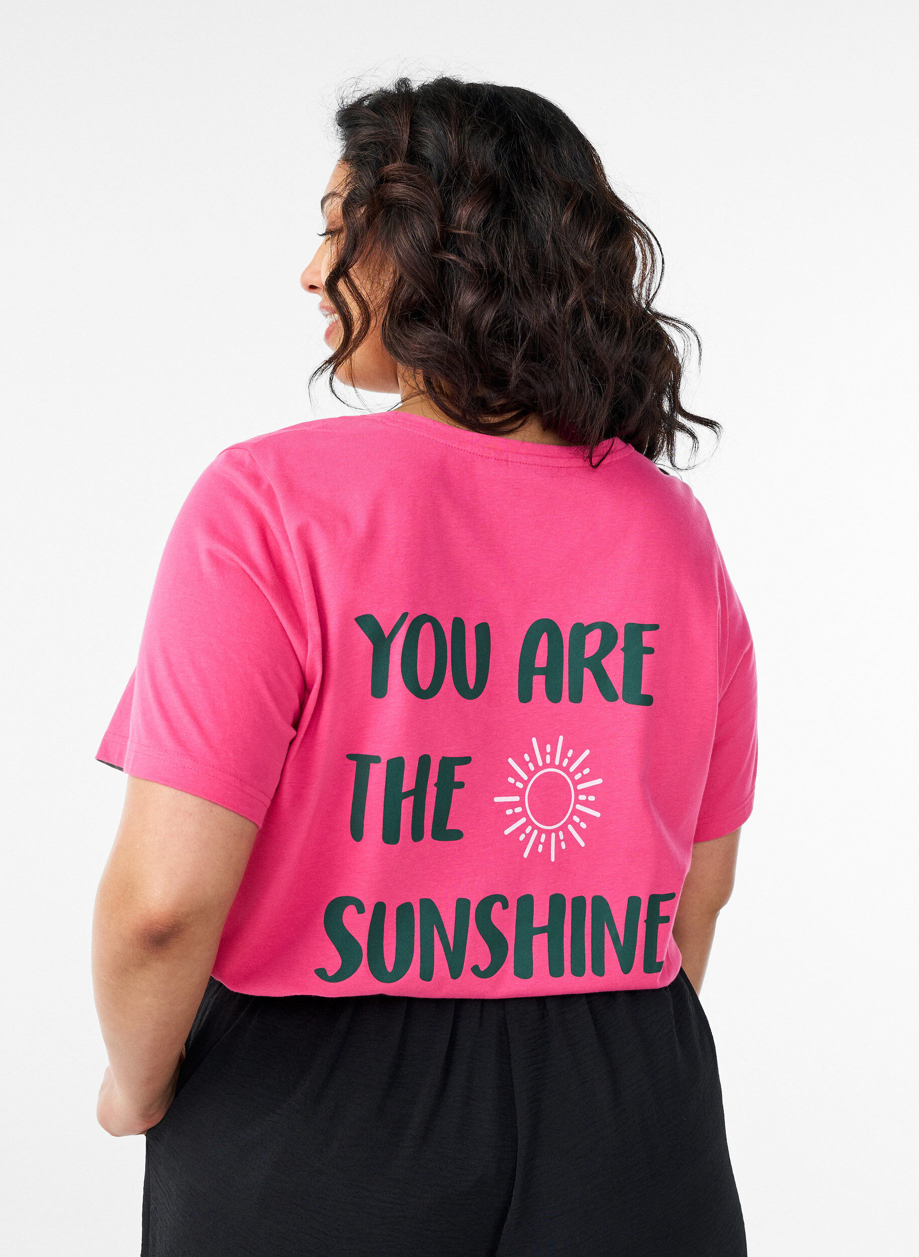 T-shirt imprim&eacute;, Rose, Model