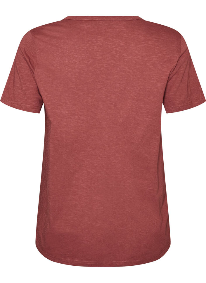 T-shirt dot&eacute; de boutons, Marron, Packshot image number 1