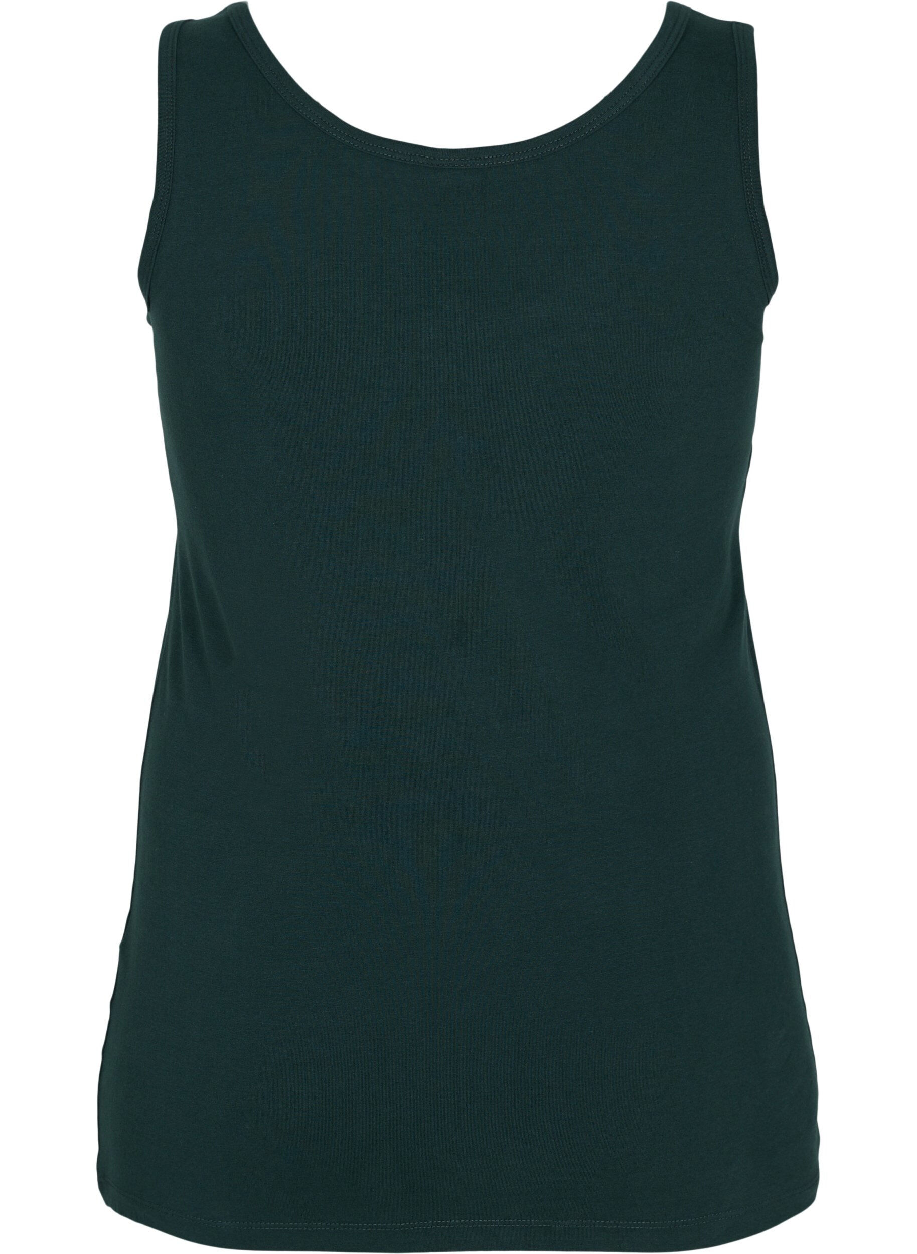Zizzi Haut uni Basic en coton, Vert fonc&eacute;, Packshot image number 1