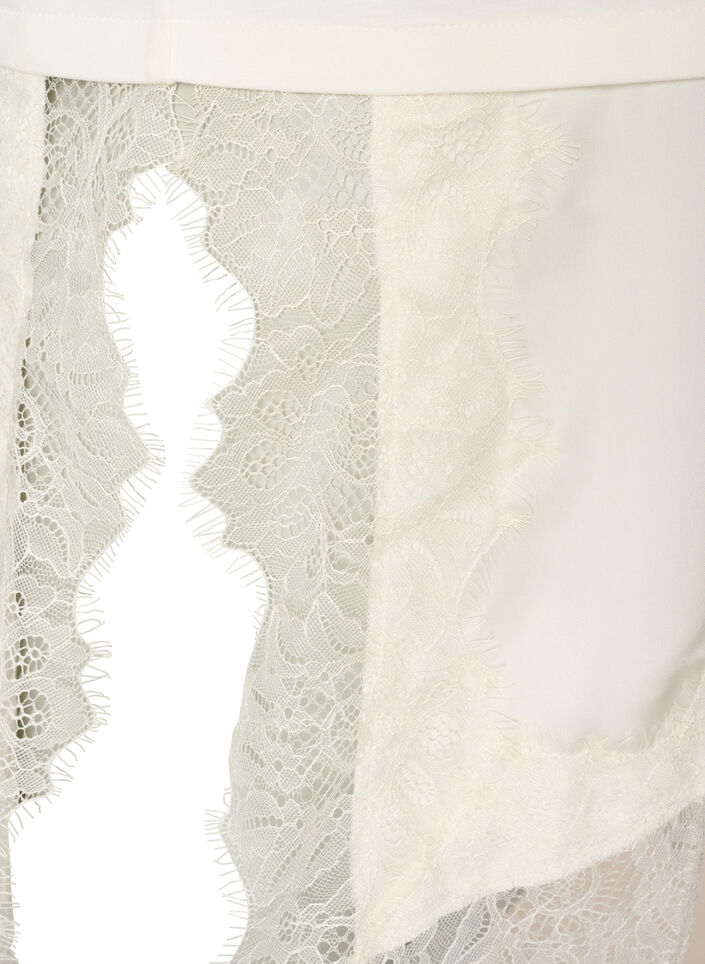 Blouse en jersey avec effet superpos&eacute; et dentelle, Vanille, Packshot image number 4