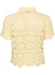 Chemisier en dentelle avec boutons perl&eacute;s, Jaune clair, Packshot image number 1