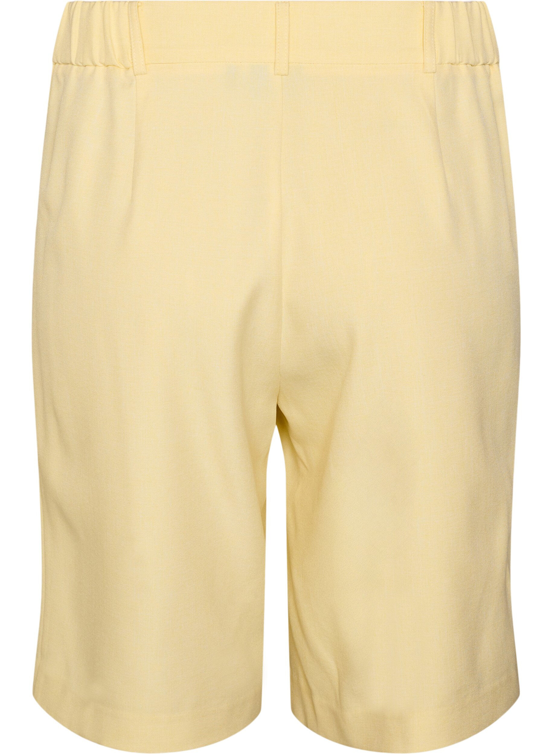 Zizzi Short bermuda ample &agrave; taille haute, Jaune clair, Packshot image number 1