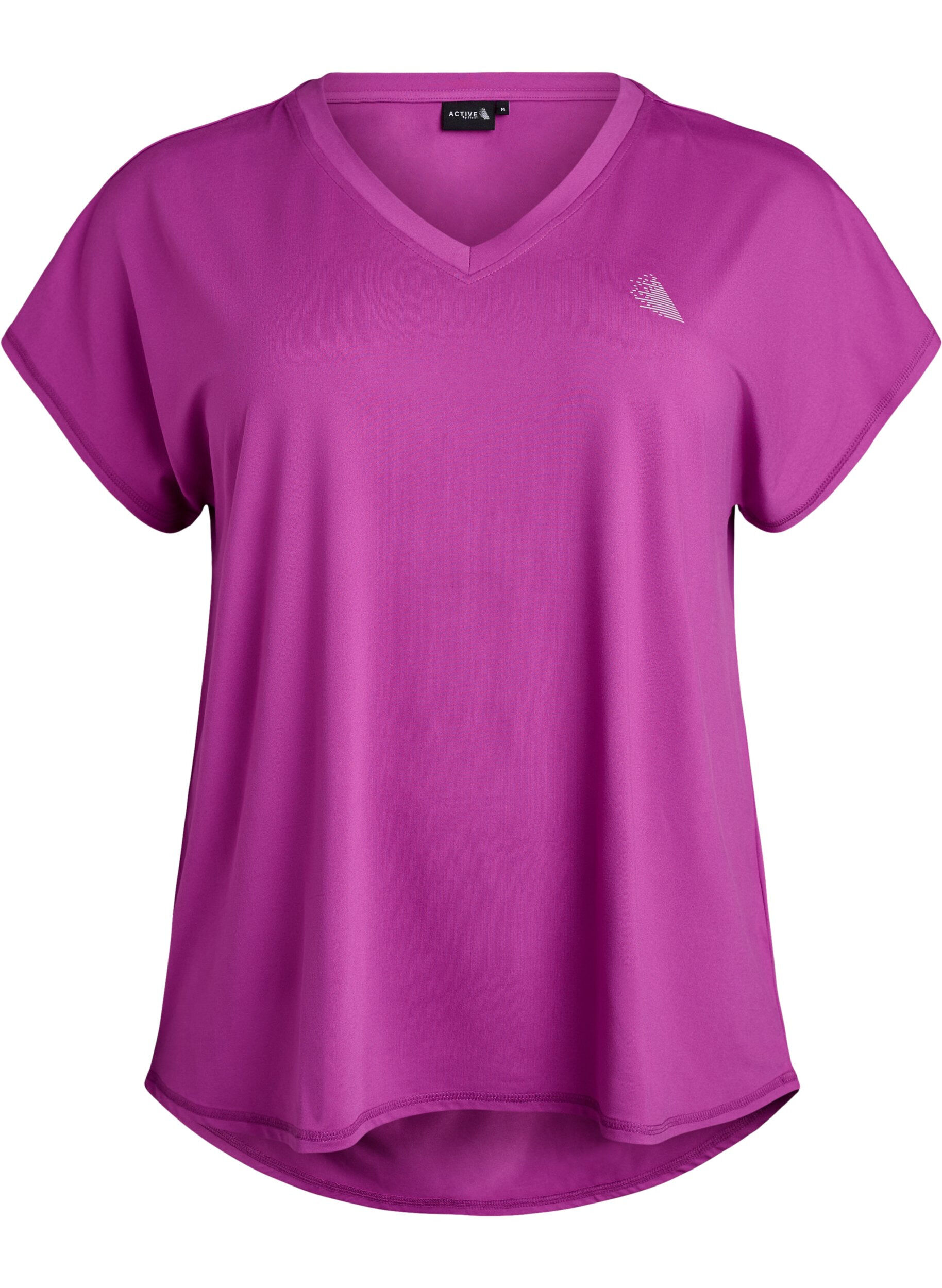 T-shirt de sport &agrave; manches courtes et col en V
