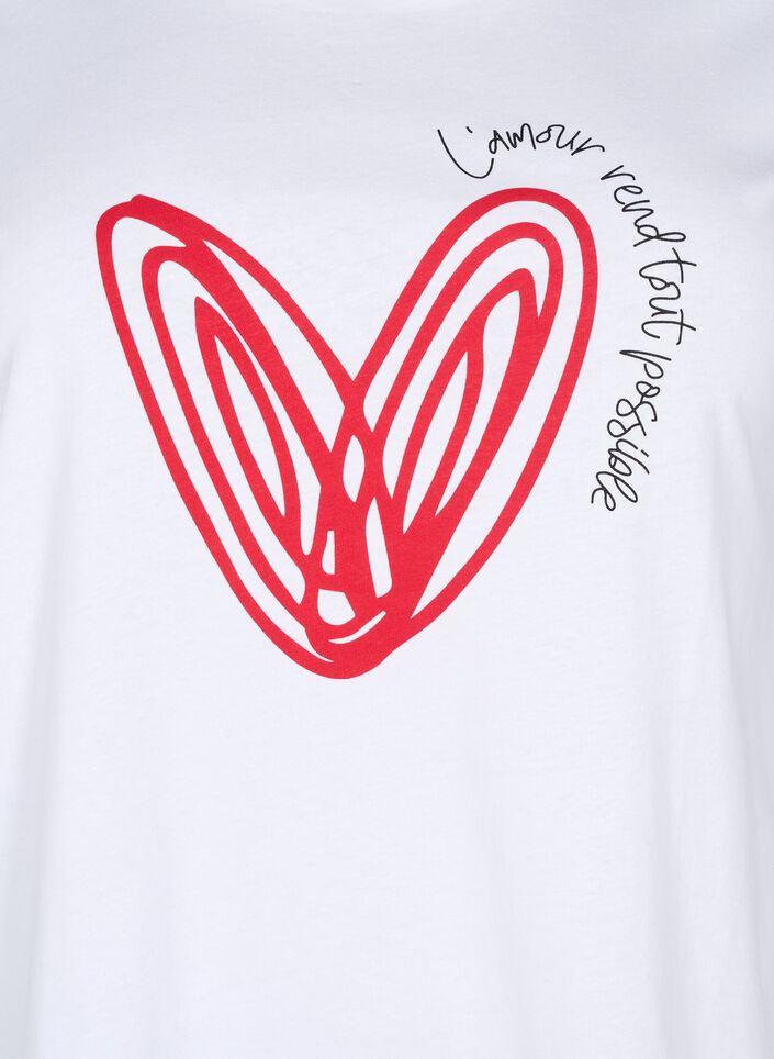T-shirt en coton avec motif, Bright W. w. Heart, Packshot image number 2