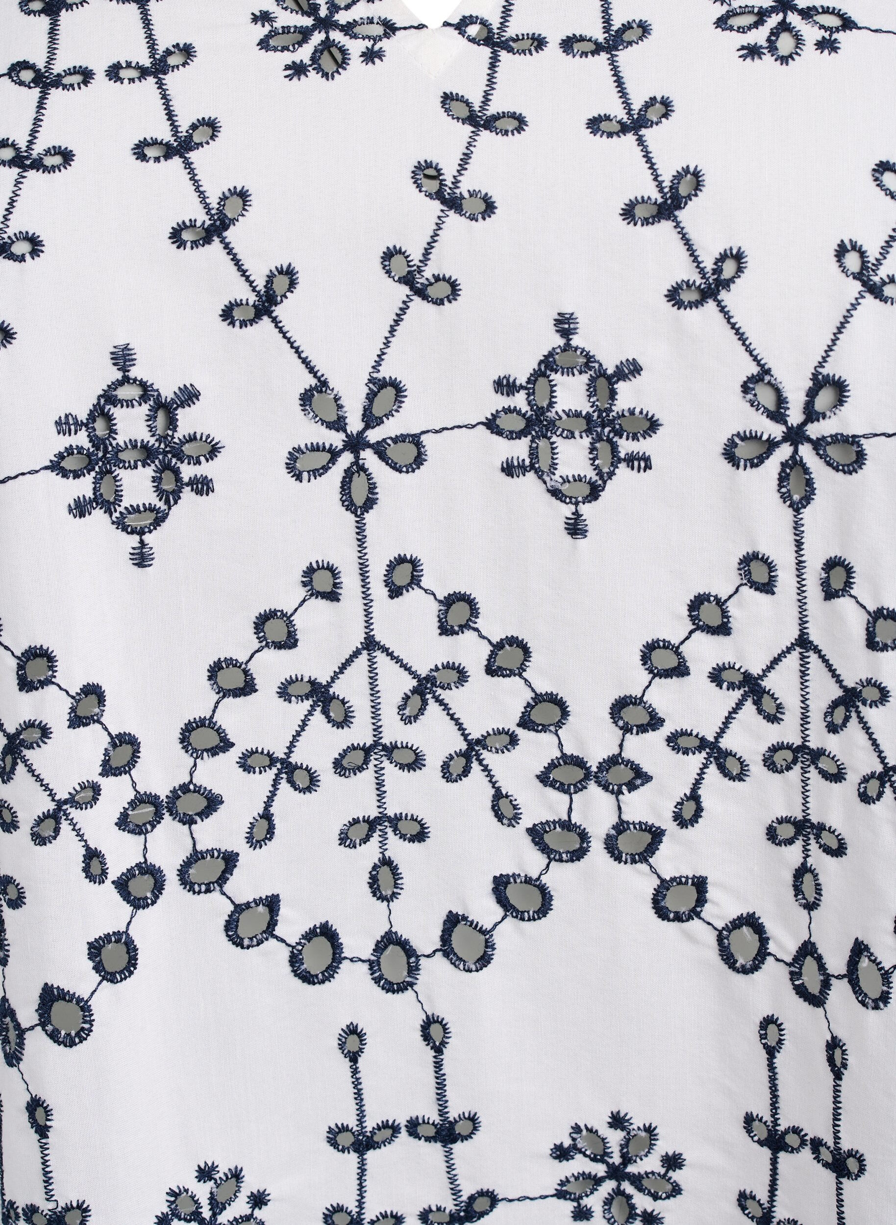 Zizzi Robe avec broderie anglaise contrastante, White w. Navy Blazer, Packshot image number 2